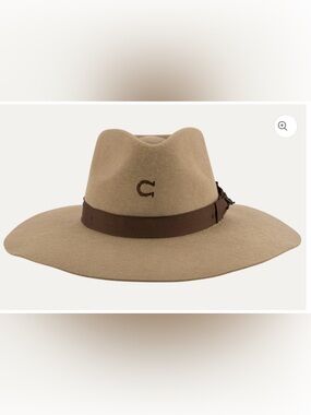 Charlie 1 Horse Cream Felt Hat with Brown Trim